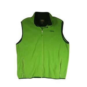 Cabela's Vest Mens 2XL Green Fleece Full Zip Stillwater Supply Co Hiking